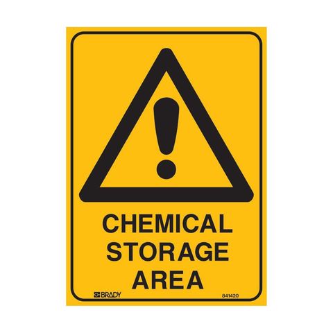 Warning Sign - Chemical Storage Area (Polypropylene) H300mm x W225mm