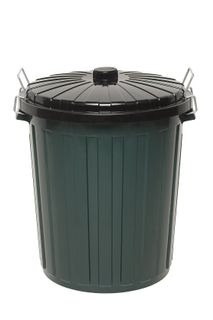 Plastic Black Garbage Bin - 55L