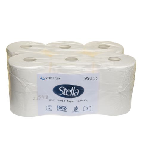 99115 : Premium Mini Jumbo Toiet Tissue 115m - 18 Rolls