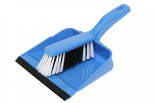 Edco Dust Pan With Brush Blue