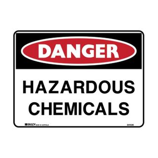 Danger Sign - Hazardous Chemicals (Polypropylene) H225mm x W300mm