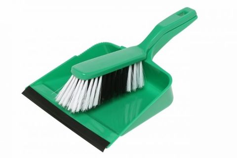 Edco Dust Pan With Brush Green