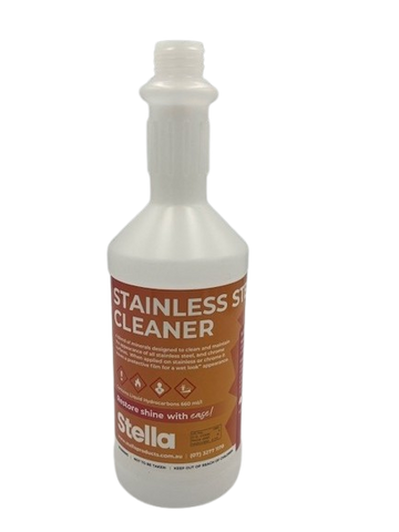Labelled 750ml Long Neck Bottle - Stainless Steel Cleaner