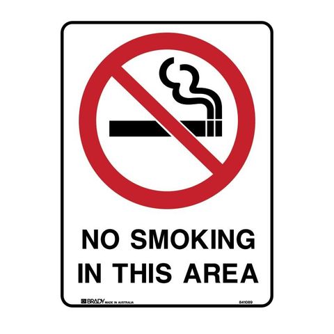 Safety Sign No Smoking Poly Prop 225 x 300