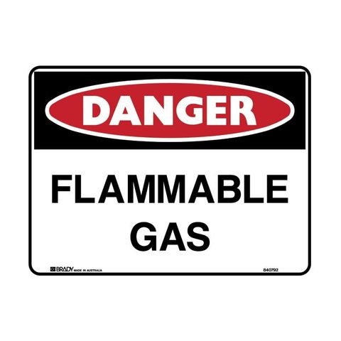 Safety Sign Flammable Gas Poly Prop 225 x 300