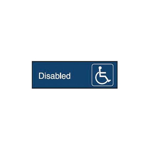 Engraved Office Sign - Disabled + Symbol (Gravoply) H97mm x W300mm