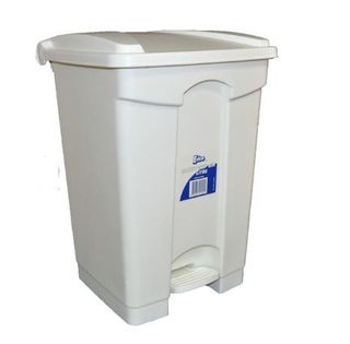 Plastic White Pedal Garbage Bin - 46L