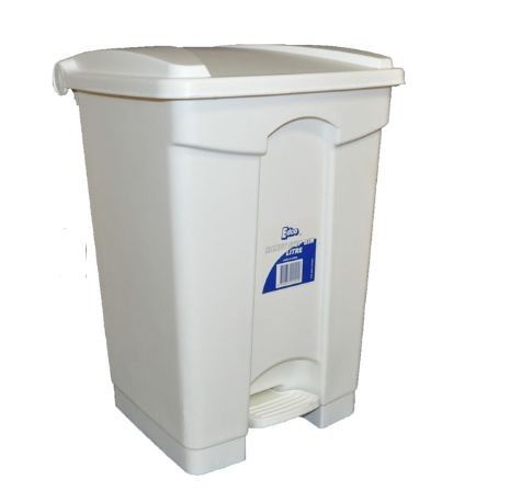 Plastic White Pedal Garbage Bin - 46L