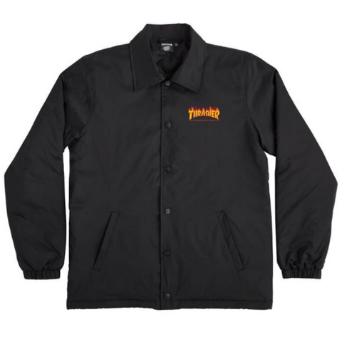 THRASHER FLAME DOT COACH JACKET BLACK
