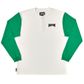 DEALER L/S HENLEY TOP WHT/GRN  WHITE/GREEN