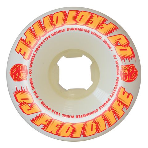 58mm Prototypes Double Duro White  Mini Combo 101a/95a OJ Wheels