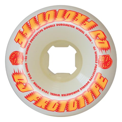 53mm Prototypes Double Duro White  Mini Combo 101a/95a OJ Wheels