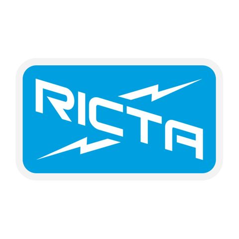 RICTA LOGO STICKER BLU/WHT 3.22INX1.89 PK/25