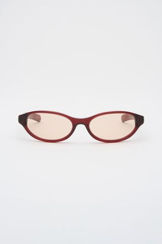 OLYMPIA-CRYSTAL BURGUNDY/SOLID PEACH LENS