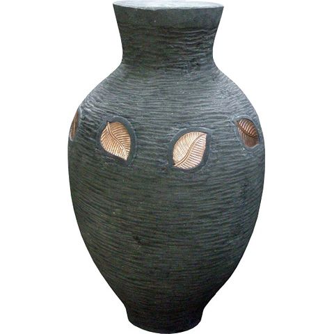 Urn with Copper Leaves