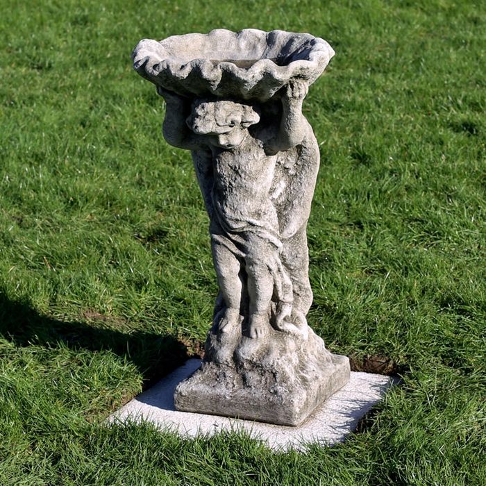 Angel with Shell Birdbath