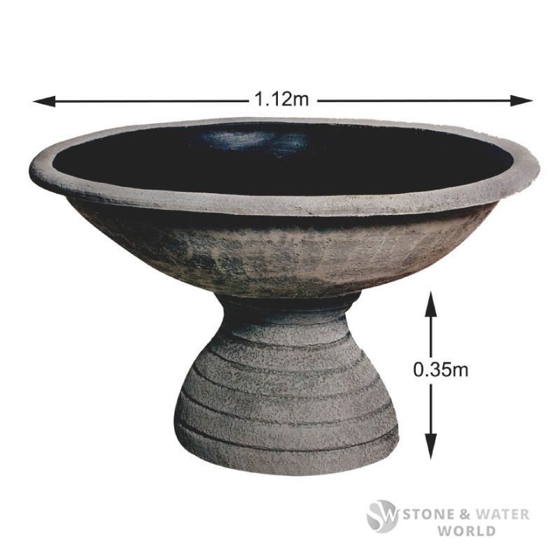 adwater® Round Ornamental Planter Set (Basalt)