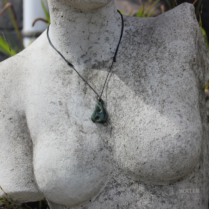 Greenstone Fish Hook Pendant