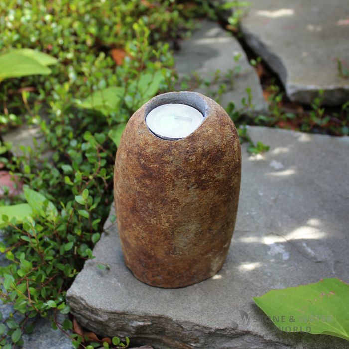 Natural Riverstone w/ Tealight Holder