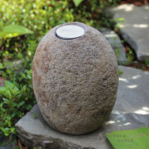 Natural Riverstone w/ Tealight Holder