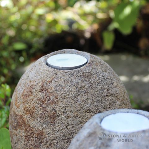 Natural Riverstone w/ Tealight Holder