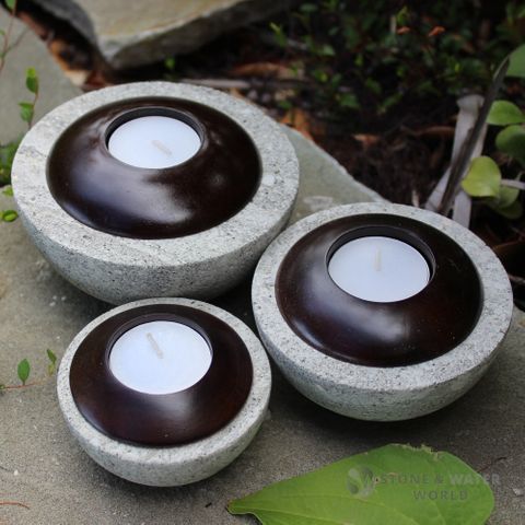 Stone & Wood Tealight Holders