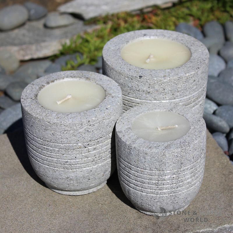 Stone Candles | Set of 3 (Grey)