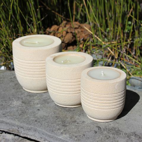 Stone Candles | Set of 3 (Cream)