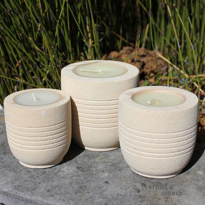 Stone Candles | Set of 3 (Cream)