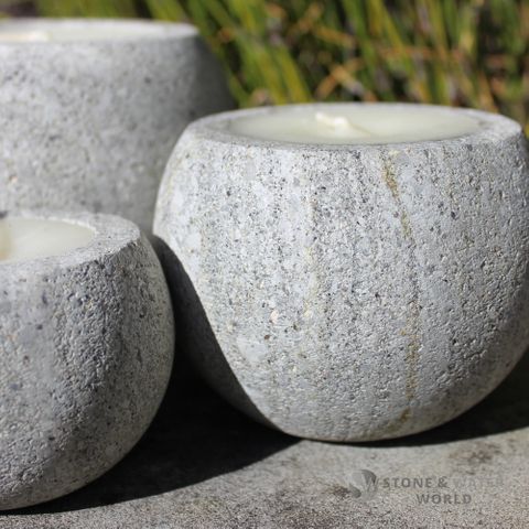 Stone Ball Candles | Set of 3 (Grey)