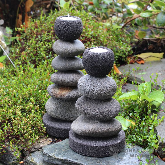 Stone Stack Candle Holder