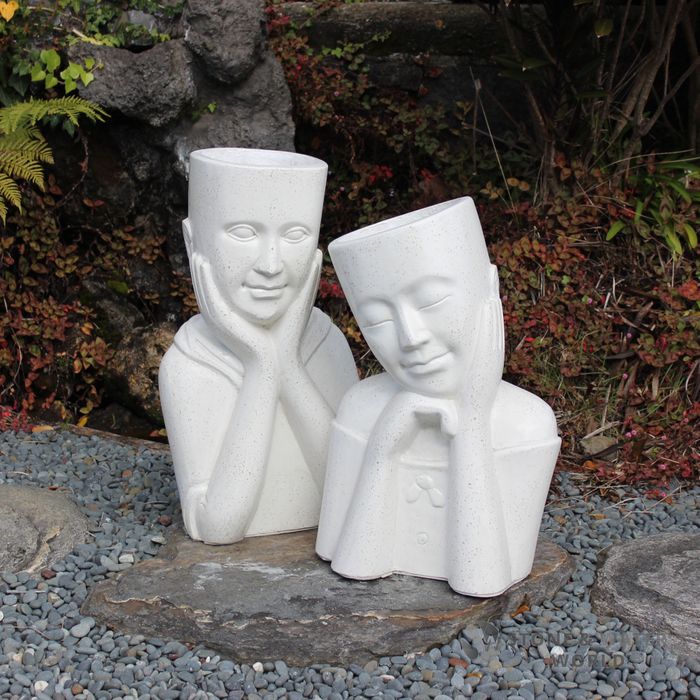 Terrazzo People Planters | Set of 2 (White)