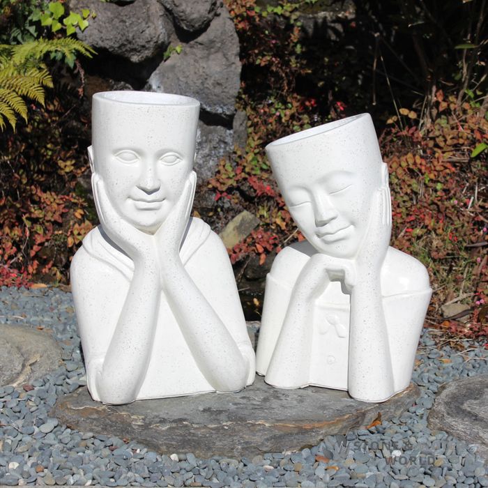 Terrazzo People Planters | Set of 2 (White)