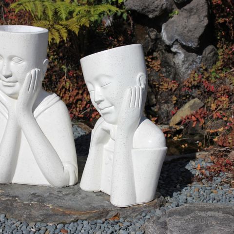 Terrazzo People Planters | Set of 2 (White)