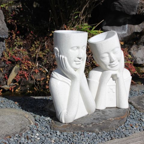 Terrazzo People Planters | Set of 2 (White)