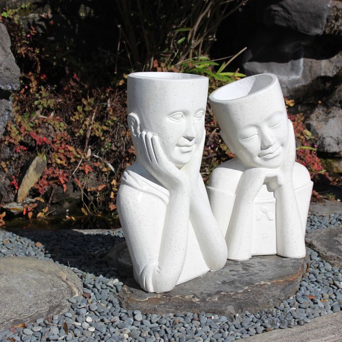 Terrazzo People Planters | Set of 2 (White)