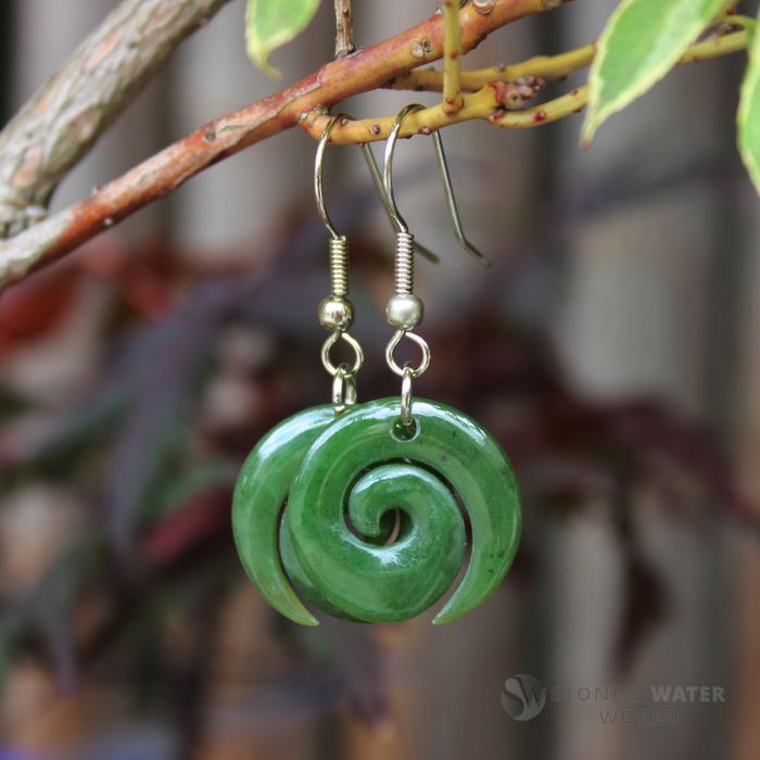 Greenstone Koru Earrings