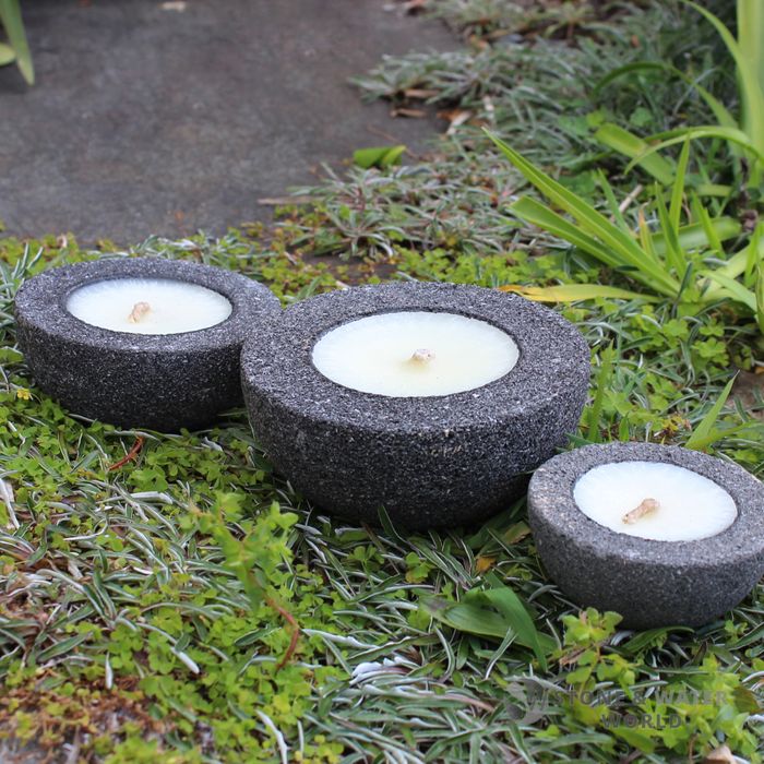 Half Round Stone Candles
