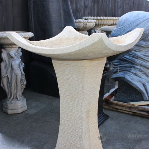 Birdbath with Curved Bowl