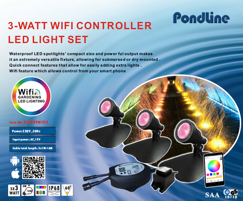 Set of 3 LED Lights with Wifi Control