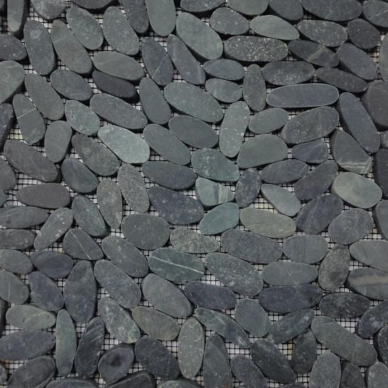 (Sliced Pebble) Black Sumatra | 300x300mm