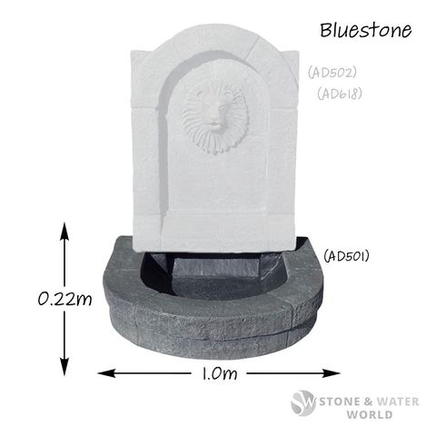 adwater® Lion Fountain | Pond (Bluestone)