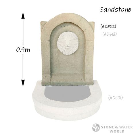 adwater® Lion Fountain | Wall Unit (Sandstone)