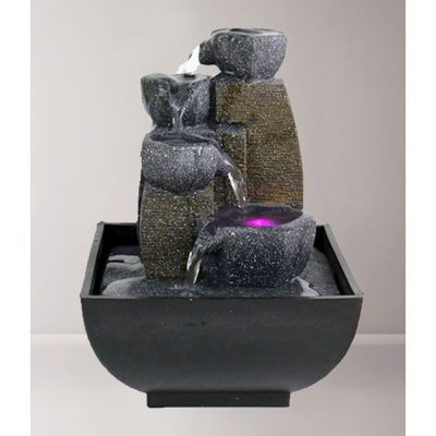 Tiered Bowls w/ Light Fountain