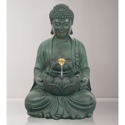 Buddha w/ Lotus Flower Fountain