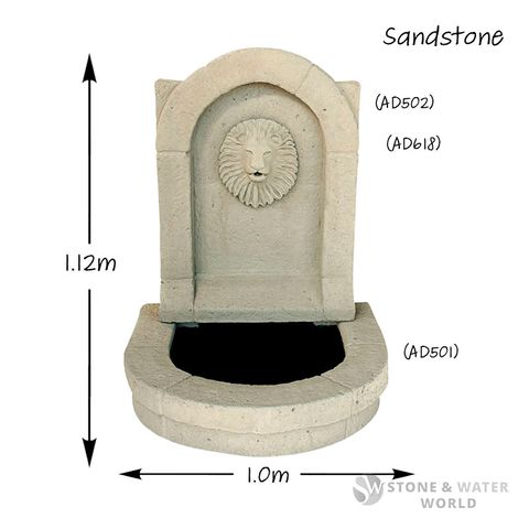 adwater® Lion Fountain Set (Sandstone)