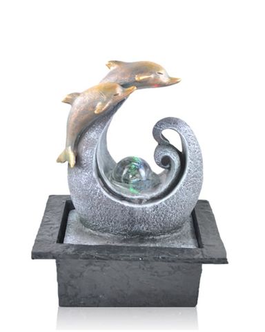 Dolphins on Wave Fountain