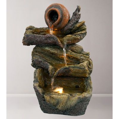 Logs with Pot Fountain