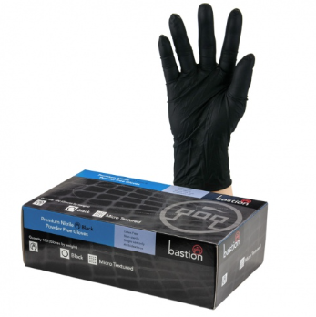 GLOVES BLACK NITRILE PF