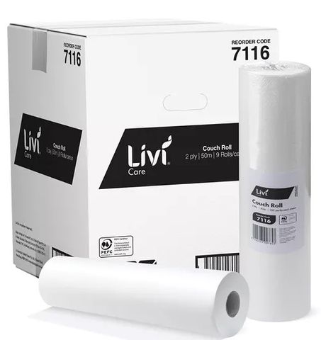 LIVI CARE 2PLY PREM COUCH ROLL 50M